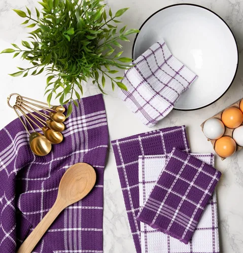 Vista 4 de J&M Home Fashions - Toalla de cocina de algodón con bucles de punto gofre