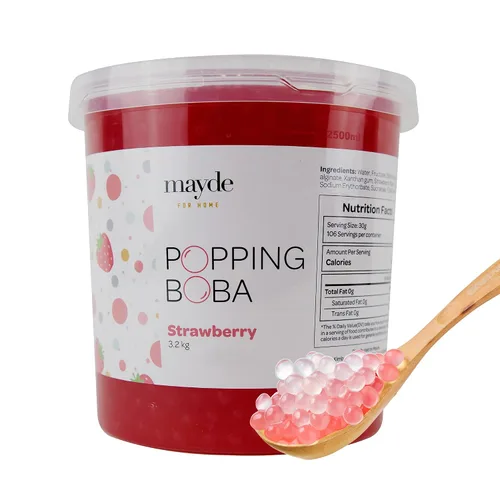 Vista 18 de Mayde Popping Boba Pearls para bebidas y postres, arándano, 7 libras