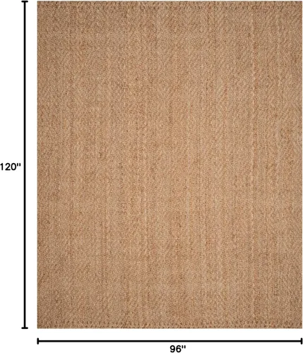 Vista 2 de Safavieh NF181A tapete de yute natural tejido a mano, de la colección de fibra natural (5 x 8 pies), Yute, Natural / Natural