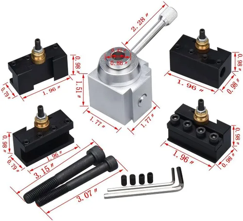 Vista 6 de Mini Torno Cambio Rápido Herramienta Post & Titulares Multifid Kit de Soporte de Herramientas para Mesa
