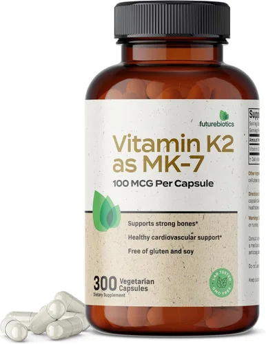 Vista 7 de Futurebiotics Vitamina K2 como MK-7 100 mcg, apoya huesos fuertes, sin OMG, 100 cápsulas vegetarianas