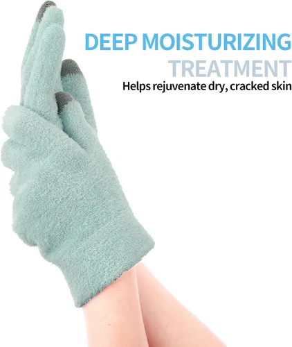 Vista 6 de Guantes de spa para manos secas, guantes hidratantes durante la noche con buen forro, guantes hidratantes para pantalla táctil para mujeres