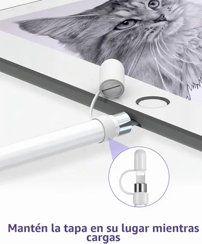 Vista 5 de Tapa magnética, adaptador de carga, punta de repuesto y soporte para tapa, compatible con Apple Pencil 1ª