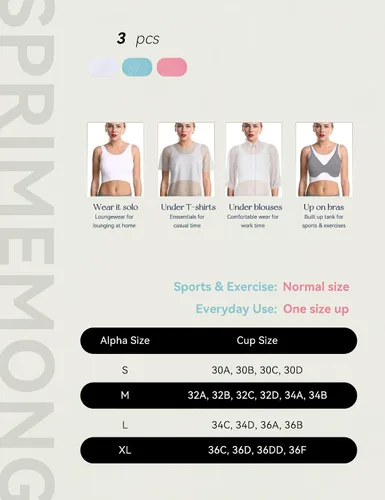 Vista 6 de SPRIMEMONG - Brasier deportivo de soporte ligero para mujer, sin costuras, línea larga, cómodo, bralette deportivo de yoga, tops de corte corto