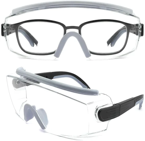 Vista 7 de Gafas de seguridad sobre anteojos, anti niebla, gafas protectoras con marco ajustable para hombres y mujeres