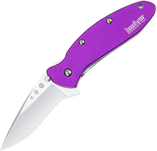 Vista 6 de Cuchillo de bolsillo Kershaw Scallion, negro y gris, hoja de 6,1 cm de acero inoxidable Drop Point, EDC con apertura asistida, doble bloqueo, hecho