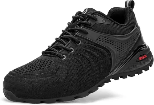 Vista 5 de Zapatos de punta de acero para hombre, zapatillas de seguridad compuestas, zapatos casuales de trabajo, cómodos, a prueba de pinchazos