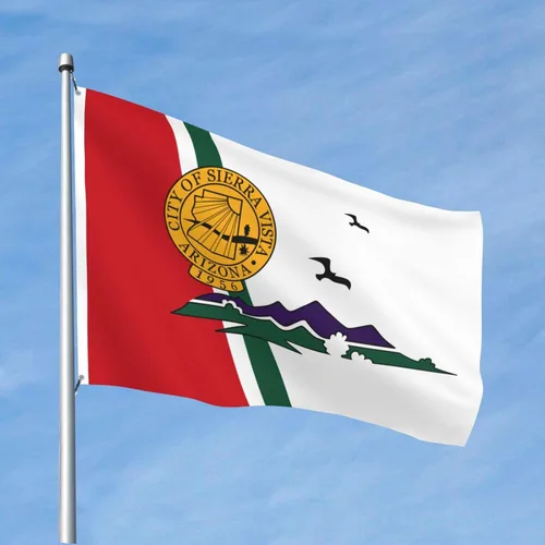 Vista 2 de Bandera de Sierra Vista, bandera de Arizona, 4 x 6 pies, banderas de doble cara para exteriores, bandera duradera para decoración del hogar, patio