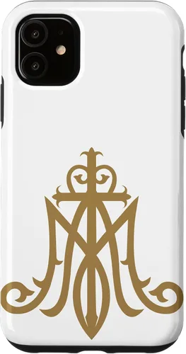 Vista 8 de Funda católica con monograma para iPhone 16 Virgin Mary Insignia Ave Maria