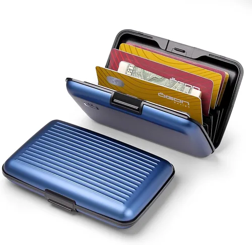 Vista 38 de ÖGON -DESIGNS- Portatarjetas de aluminio, protección RFID contra fraude y desmagnetización, billetera compacta, funda inteligente modelo STOCKHOLM V1