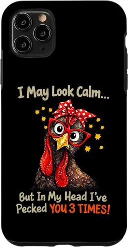 Vista 13 de I May Look Calm But in My Head Ive Pecked You 3 Times Funny Case for iPhone XR