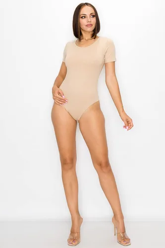 Vista 5 de GLASS TWO - Mono de manga corta para mujer cuello redondo elástico de una pieza