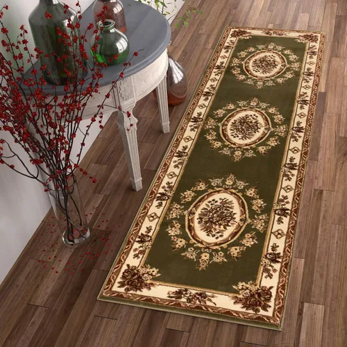 Vista 22 de Alfombra de pastoral con medallón de tejido suave y grueso, estilo europeo, con diseño floral y tradicional, fácil de limpiar, moderna, clásica