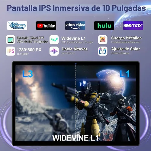 Vista 5 de Tablet Android 15 2025 con teclado Gemini AI, Tablets de electrónica de 30GB+128GB de ocho núcleos con pantalla IPS HD de 10 pulgadas, 8000mAh