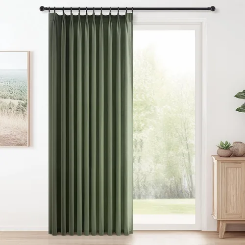 Vista 35 de Topfinel 2 paneles de cortinas plisadas de lino beige y blanco de 63 pulgadas de largo, para dormitorio y sala de estar, cortinas semitransparentes
