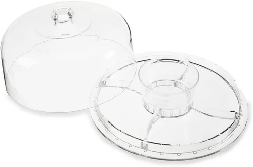 Vista 8 de Twine Servidor acrílico multifuncional con molde Bundt para pastel, juego de platos para servir postres, molde para pasteles, soporte para pasteles