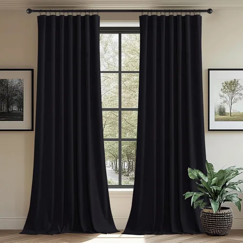 Vista 30 de StangH Cortinas de terciopelo rojo de 42 x 84 pulgadas de lujo, con aislamiento térmico, divisores de habitación, decoración navideña del hogar