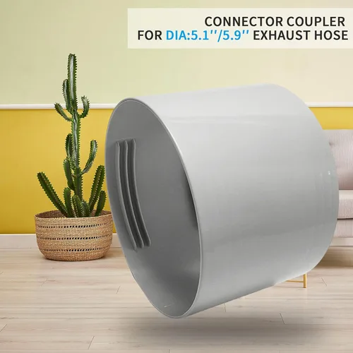 Vista 5 de Acoplador de extensión de manguera de aire acondicionado de 5 pulgadas, acoplamiento de conector de manguera de ventilación de escape de CA