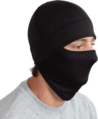 Vista 14 de Tough Headwear Thermal Skull Cap - Moisture-Wicking Running Beanie - Wind-Blocking Cycling Cap - 4-Way Stretch Beanie for Men Negro