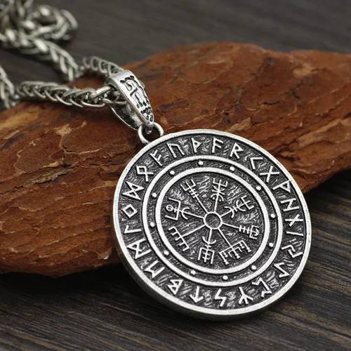 Vista 3 de Leprato Collar vikingo nórdico, amuleto de runa vikinga nórdica, dije de amuleto vikingo, regalo de joyería para hombres y mujeres