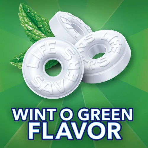 Vista 2 de LIFE SAVERS Wint O - Caramelo duro de menta verde, bolsa de tamaño familiar de 26 onzas