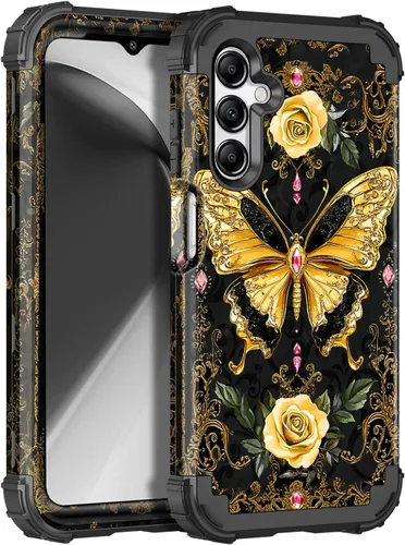 Vista 75 de Miqala Funda para Galaxy A14 5G, que brilla en la oscuridad, tres capas, resistente, a prueba de golpes, protección completa, parachoques