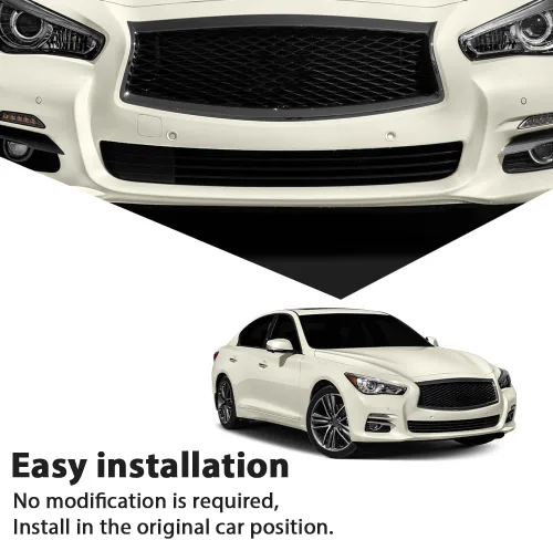 Vista 5 de G-PLUS Parachoques delantero inferior compatible con Infiniti Q50 2014-2017 parrilla negra mate IN1036102 622544HB0A
