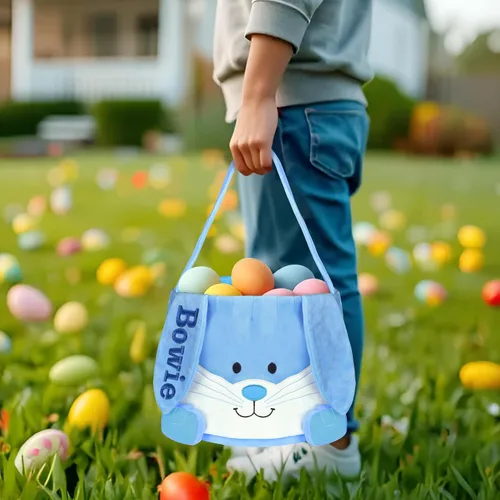 Vista 31 de Cesta de Pascua personalizada para niños, conejo rosa 019B-Rosa