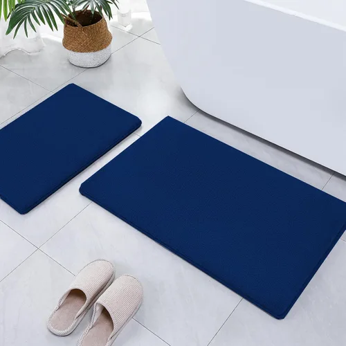 Vista 26 de SWEMSTAR Alfombra de baño de espuma viscoelástica con alfombra de inodoro, tapete de baño absorbente de agua para suelo de baño, antideslizante