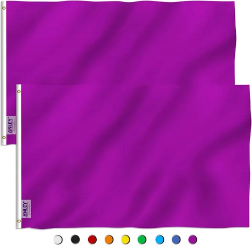 Vista 20 de Bandera ANLEY cuadriculada de color sólido, Negro