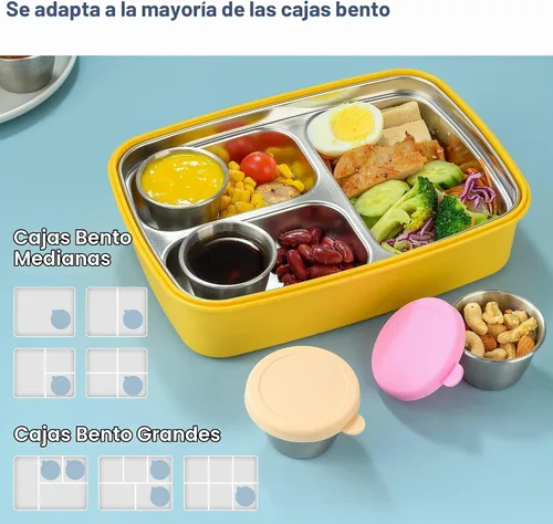Vista 4 de Homotte Contenedor de aderezo de ensalada para llevar para la lonchera de 6