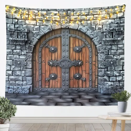 Vista 11 de Castle Fairy Tapiz con estampado de leopardo, guepardo africano, tapices para colgar en la pared de la habitación, piel de animal salvaje gris