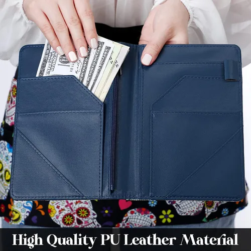 Vista 7 de Jetec 2 Pcs Waist Apron with 6 Pockets and Leather Server Book for Waitress Patterned Server Half Apron with Zipper for Women