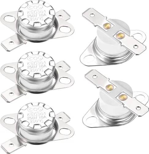 Vista 17 de uxcell KSD301 Termostato 320.0 °F/320°F 10A Normal Cerrado N.C Ajuste Snap Disc Interruptor de temperatura para microondas, horno, cafetera, 2