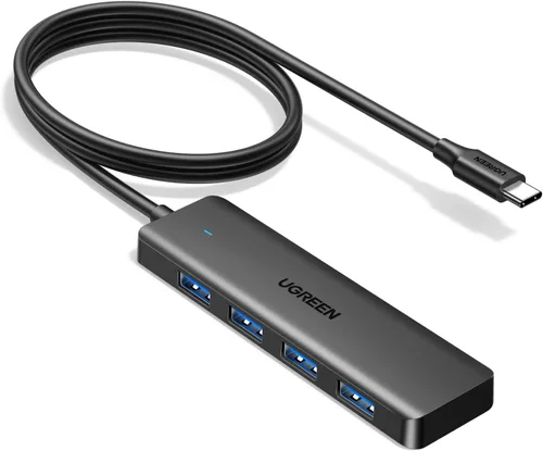 Vista 9 de UGREEN Hub USB 3.0, divisor de 4 puertos USB A ultradelgado expande USB para mouse, teclado, unidad flash, disco U, impresora compatible