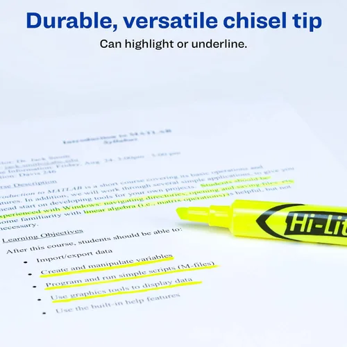 Vista 3 de Marcadores fluorescentes para escritorio HI-LITER, Amarillo