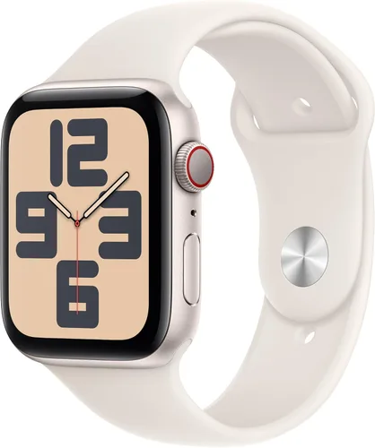 Vista 7 de Apple Watch SE (2ª generación) [GPS 44mm] Smartwatch con caja de aluminio plateado y correa deportiva de mezclilla S/M. Rastreadores de fitness