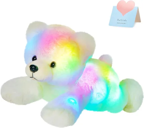 Vista 18 de Glow Guards - Cachorro de peluche azul, de 15 pulgadas, musical, suave, con luces ledes nocturnas, para Navidad, Día del Niño y cumpleaños.