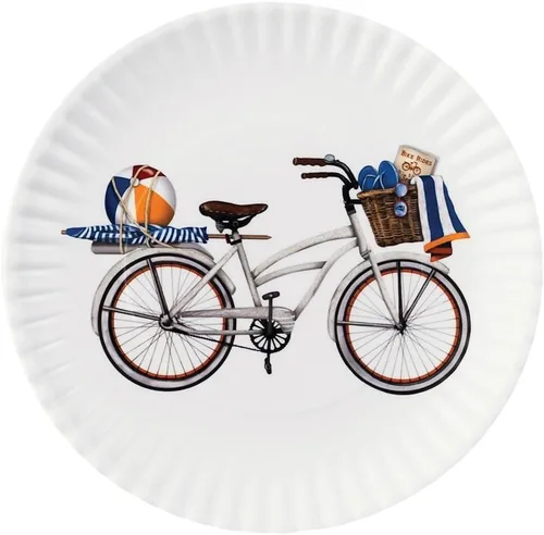 Vista 2 de Summer Bikes - Platos de melamina de 9 pulgadas, juego de 4