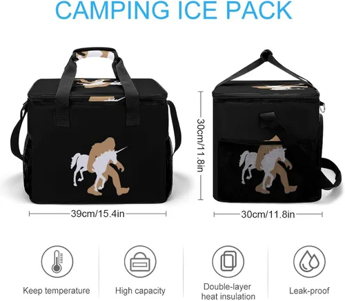 Vista 2 de Bigfoot - Bolsa térmica térmica de unicornio con aislamiento, impermeable, bolsa de mano para acampar y viajar