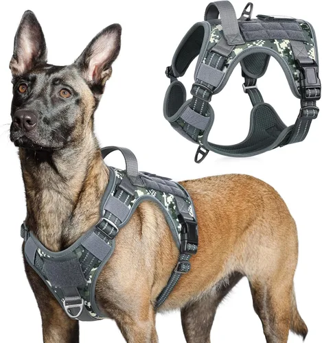Vista 13 de rabbitgoo Arnés táctico para perros pequeños, chaleco de servicio militar sin tirones con asa y Molle, de fácil control para entrenar y caminar