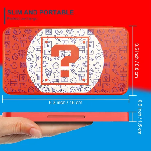 Vista 5 de Game Card Case for Nintendo Switch Games, Slime and Portable Carrying Storage Travel Box with 24 Card Slots, Hard Shell Protective and Durable