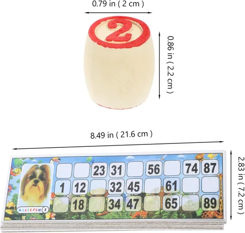 Vista 7 de VICASKY Russian Lotto - Juego de bingo de madera para adultos y familia, juego de tombola estilo soviético vintage, ideal para viajes, reuniones