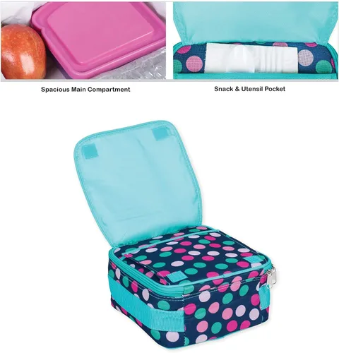 Vista 6 de Class Collections - Conjunto de mochila y lonchera punto polka azul