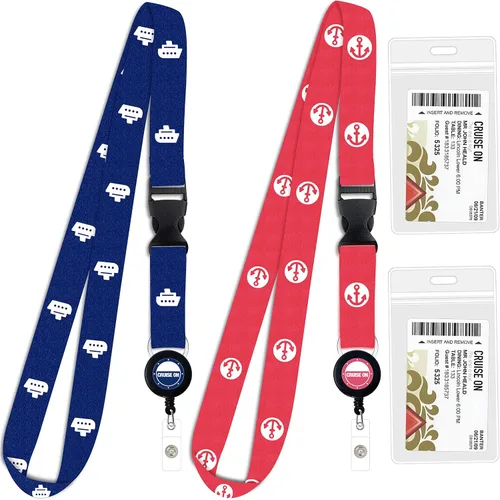 Vista 16 de Cordón de crucero de Cruise On para tarjetas de barco – Paquete de 2 con insignia retráctil y soporte impermeable para tarjetas de llave