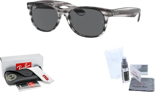 Vista 2 de Ray-Ban RB2132 NEW WAYFARER - Gafas de sol para hombres y mujeres + paquete con kit de cuidado de gafas de cortesía de diseñador iWear