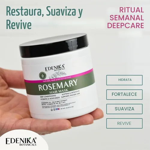 Vista 6 de Mascarilla capilar con aceite de romero, acondicionador profundo
