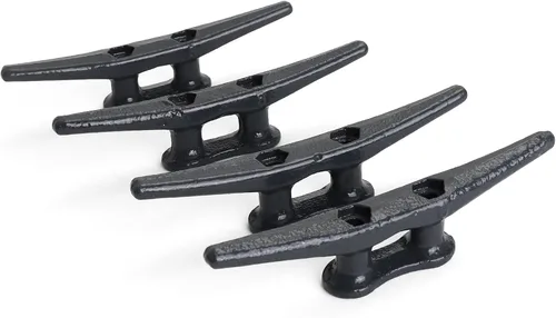 Vista 4 de True Atlantic Dock Cleats – Tacos galvanizados para barco, muelle de hierro para decoración marítima, costera y playa