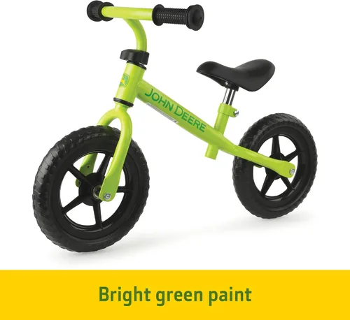 Vista 3 de TOMY John Deere - Bicicleta de equilibrio para niños y niñas de 10 pulgadas, resistente y ligera, bicicleta para niños pequeños con barras de mango