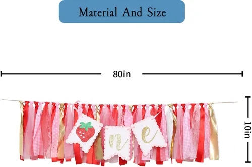 Vista 5 de Cartel para silla alta con temática de bayas y fresas, accesorio de fotos de pastel de aplastamiento, decoración de fondo de fotos de primer